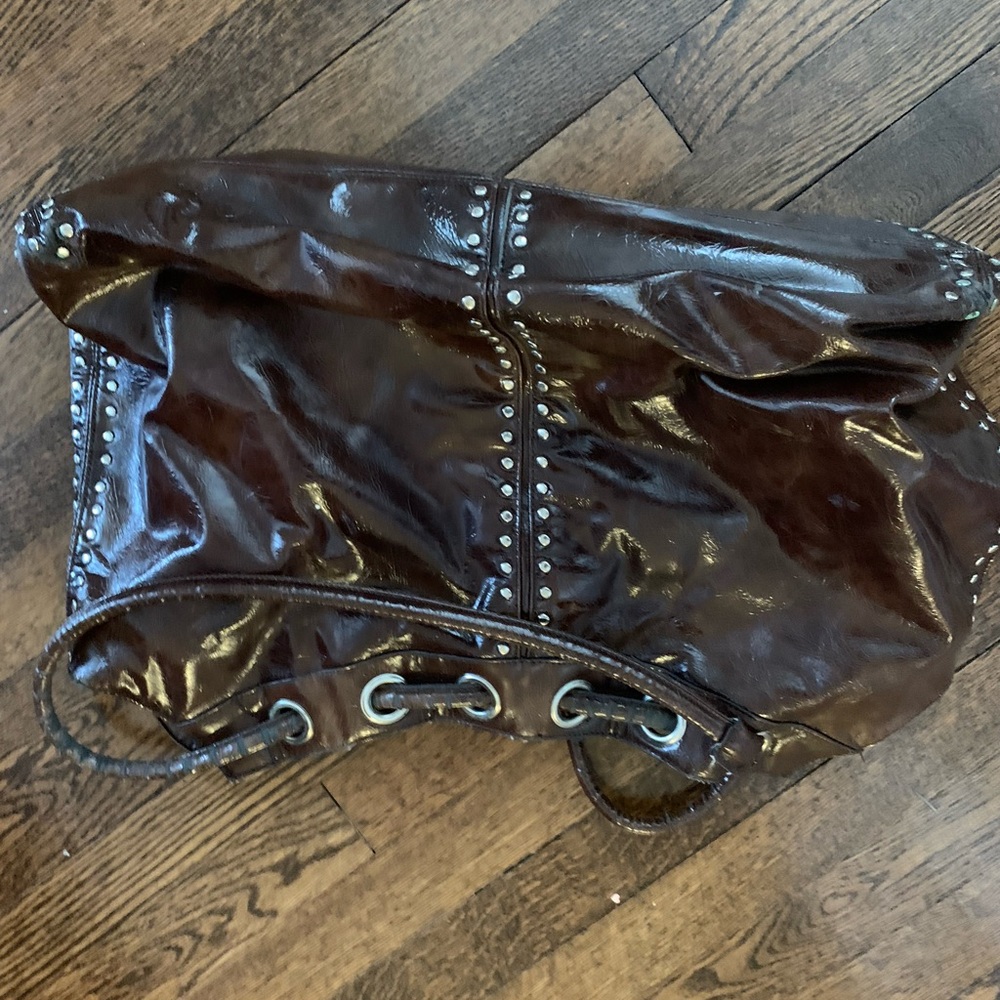 Brown Studded Leather Bag